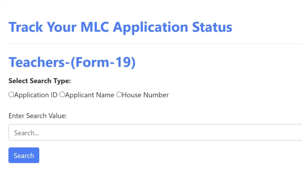 Andhra Pradesh MLC Voter Registration Status