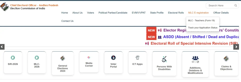MLC Voter Registration Status Andhra Pradesh